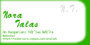 nora talas business card